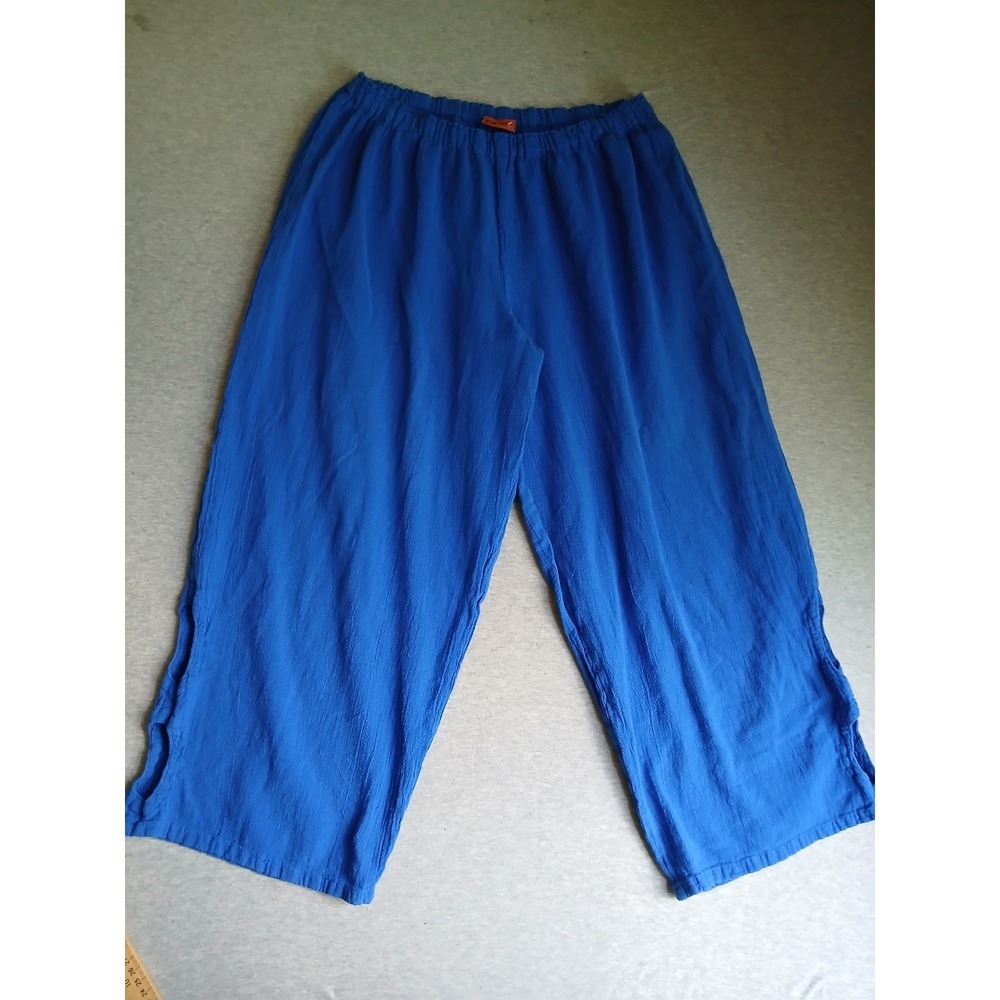 Oh My Gauze Pants 2 / Large Cropped Wide Leg Crop Pull On Resort Beach Boho